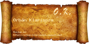 Orbán Klarissza névjegykártya
