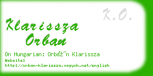 klarissza orban business card
